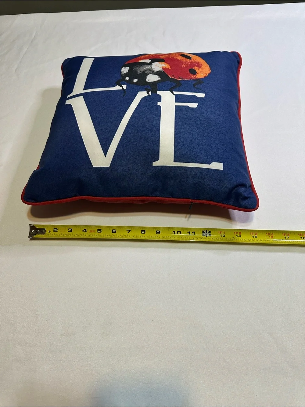 Love Ladybug Navy Decorative outdoor/indoor washable Throw Pillow -set of 2